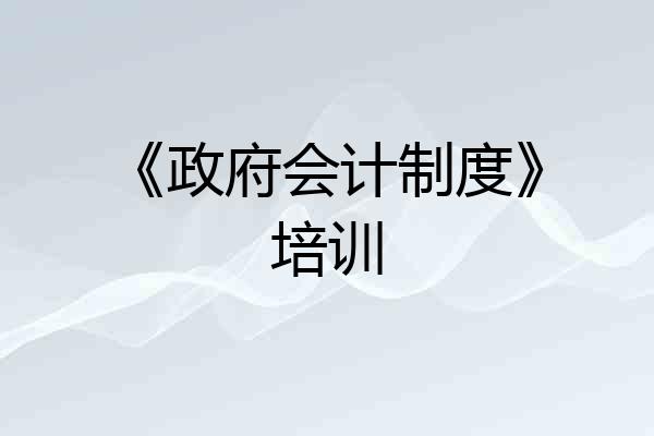 《政府会计制度》培训