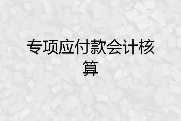 专项应付款会计核算