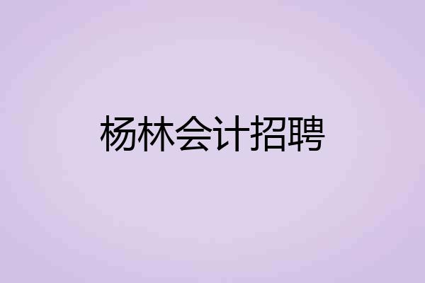 杨林会计招聘