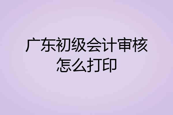 广东初级会计审核怎么打印