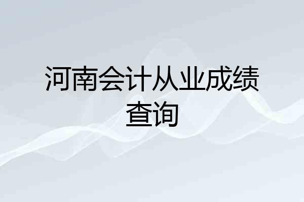 河南会计从业成绩查询