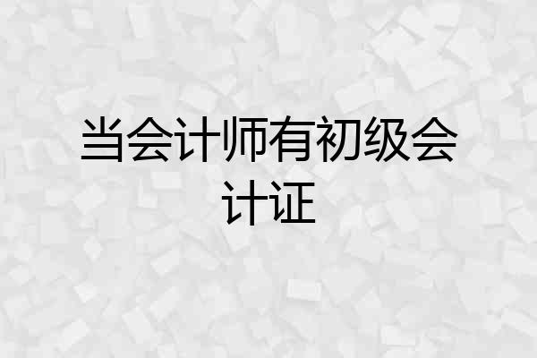 当会计师有初级会计证