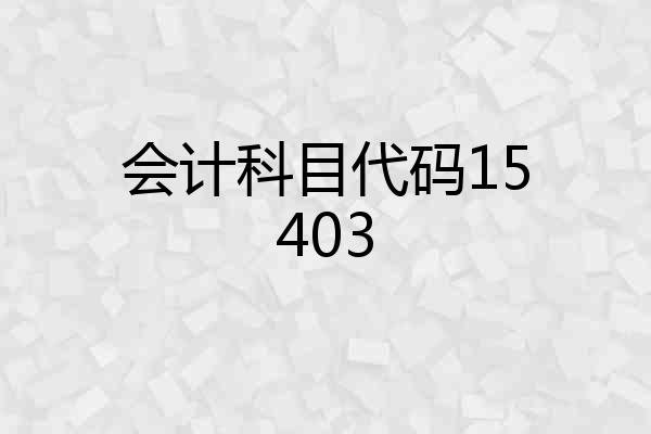 会计科目代码15403