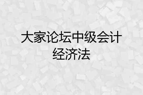 大家论坛中级会计经济法