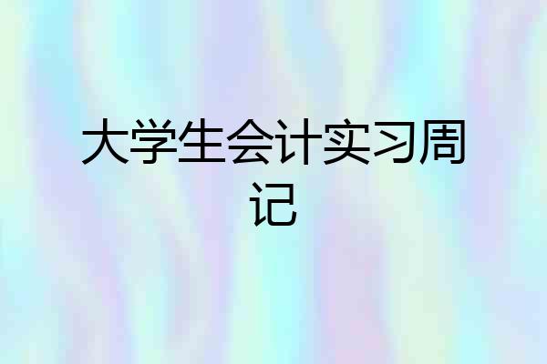大学生会计实习周记