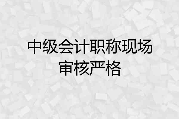 中级会计职称现场审核严格