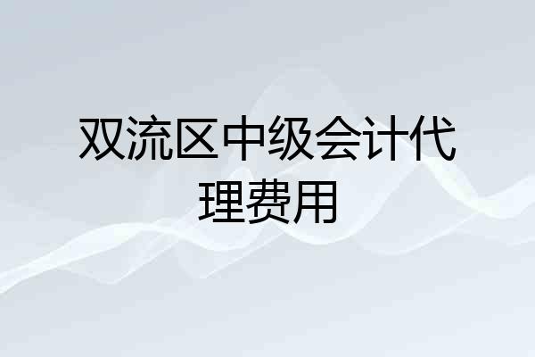 双流区中级会计代理费用