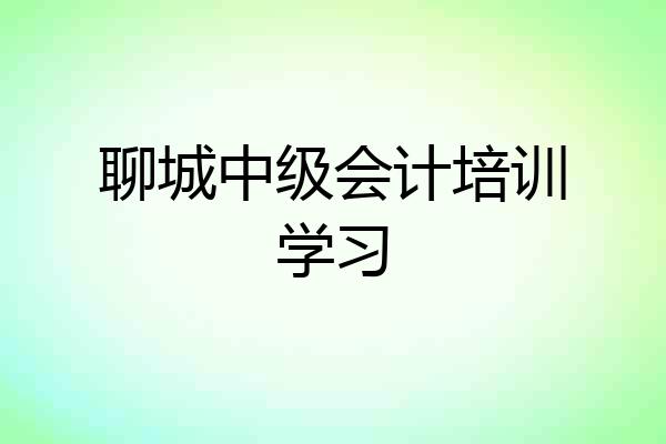 聊城中级会计培训学习