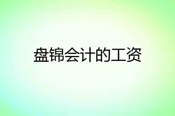盘锦会计的工资