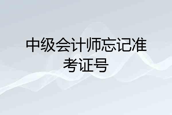中级会计师忘记准考证号