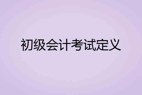 初级会计考试定义