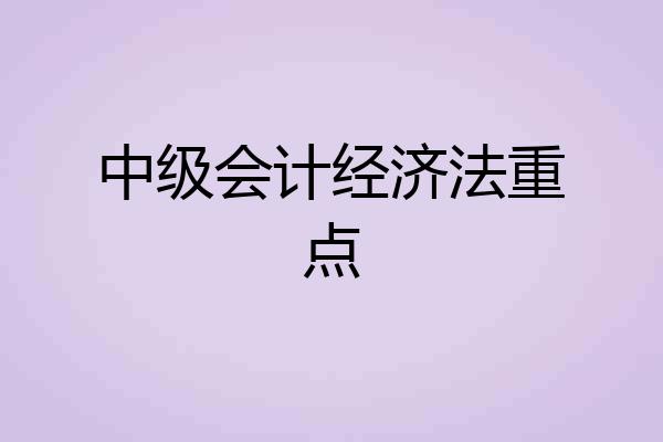 中级会计经济法重点