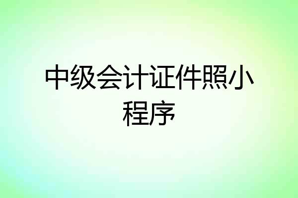 中级会计证件照小程序