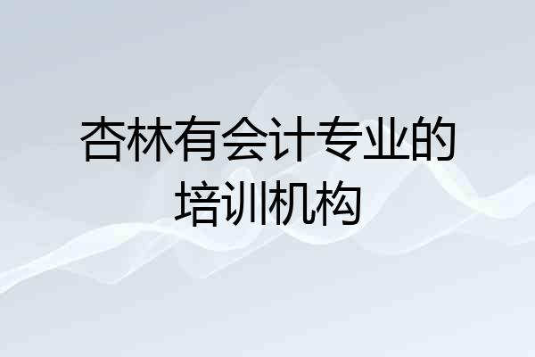 杏林有会计专业的培训机构