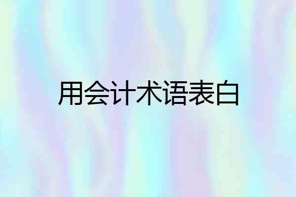 用会计术语表白