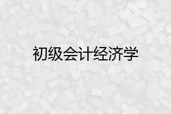 初级会计经济学