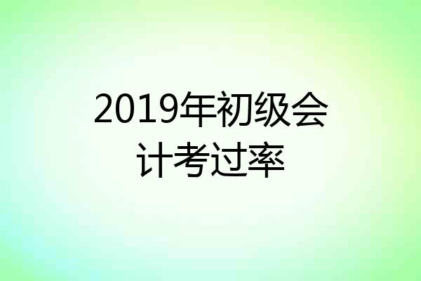 2019年初级会计考过率