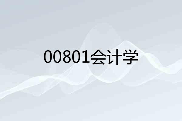 00801会计学