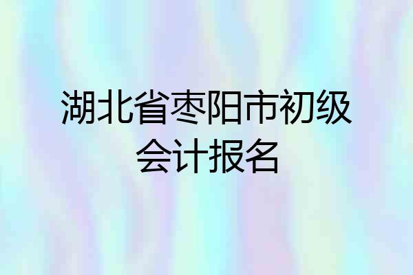 湖北省枣阳市初级会计报名