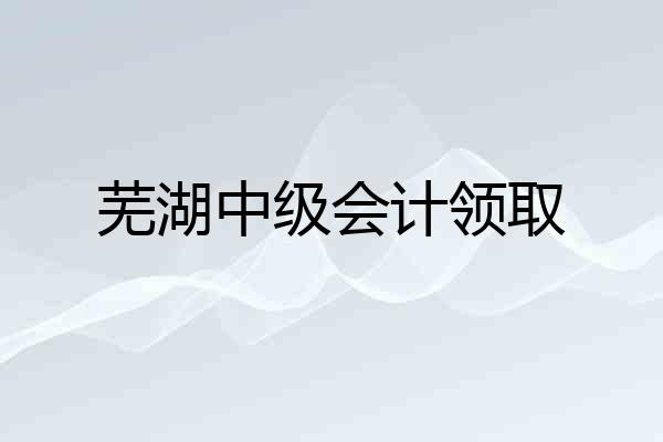 芜湖中级会计领取