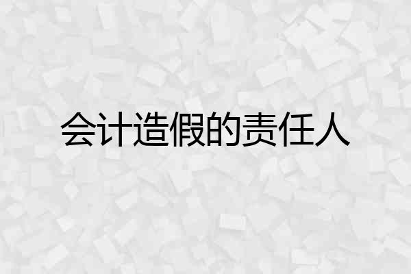 会计造假的责任人