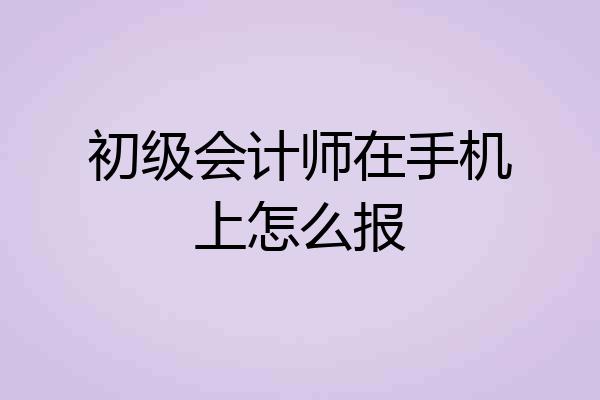 初级会计师在手机上怎么报