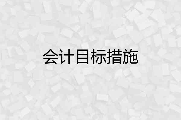 会计目标措施