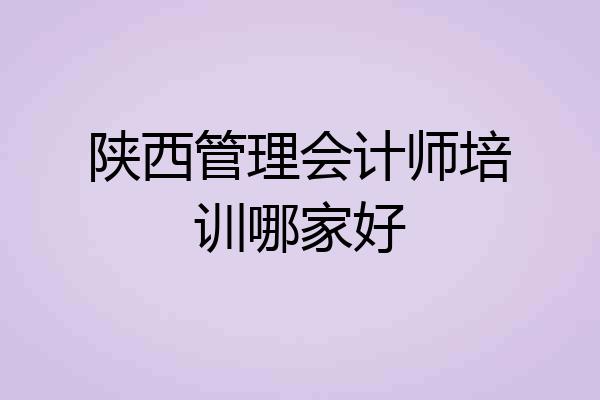 陕西管理会计师培训哪家好