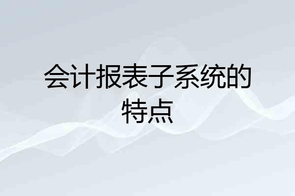 会计报表子系统的特点