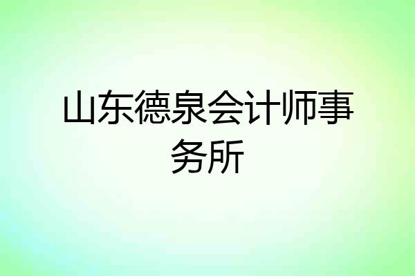 山东德泉会计师事务所