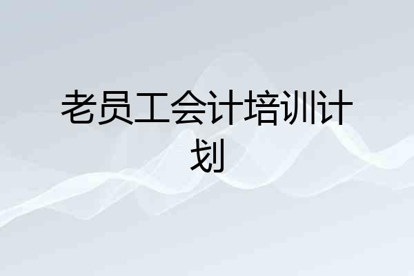 老员工会计培训计划