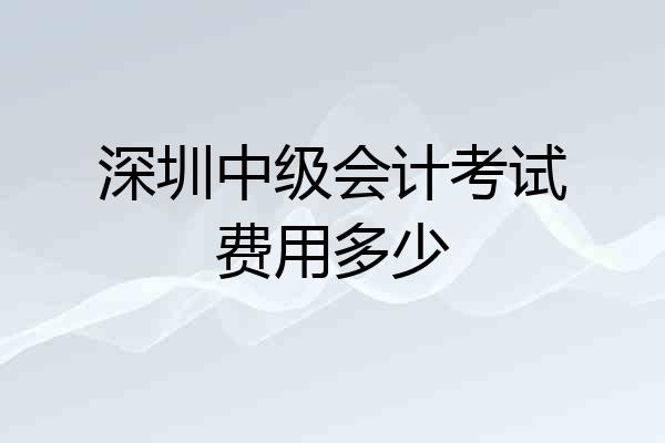 深圳中级会计考试费用多少