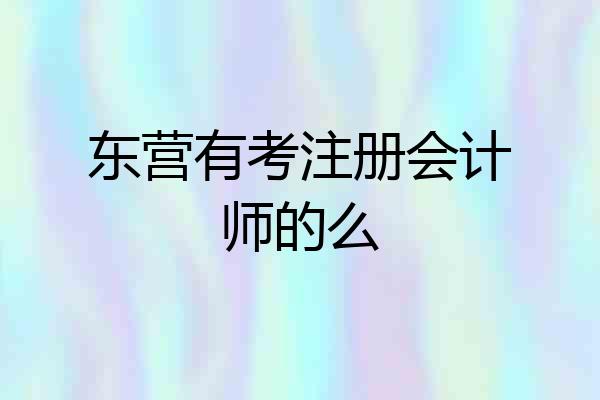 东营有考注册会计师的么