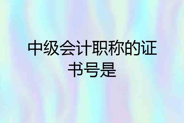中级会计职称的证书号是