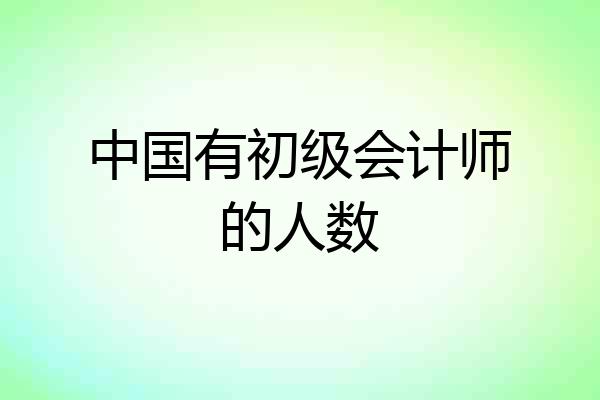 中国有初级会计师的人数