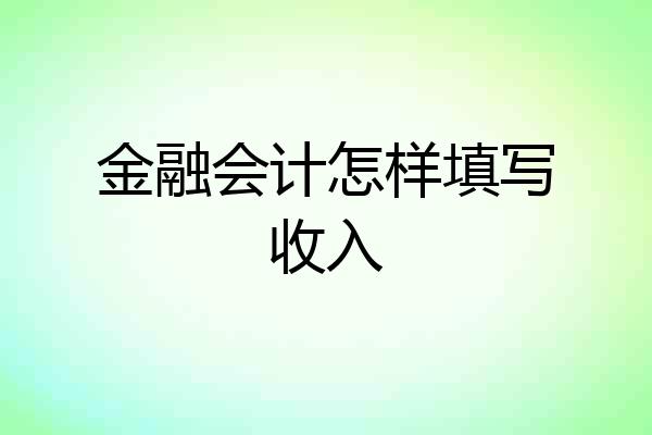 金融会计怎样填写收入