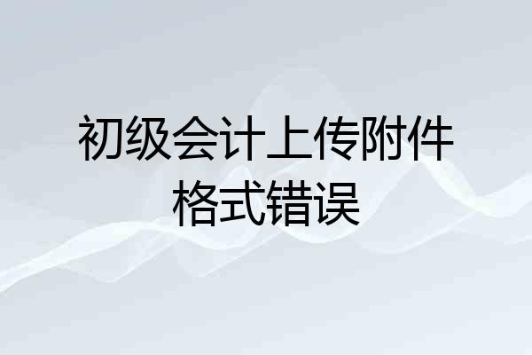 初级会计上传附件格式错误