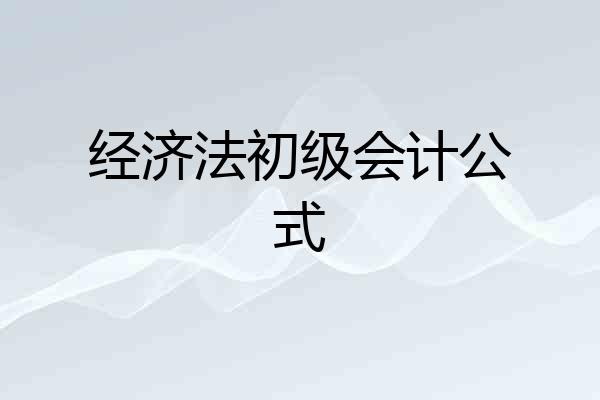经济法初级会计公式