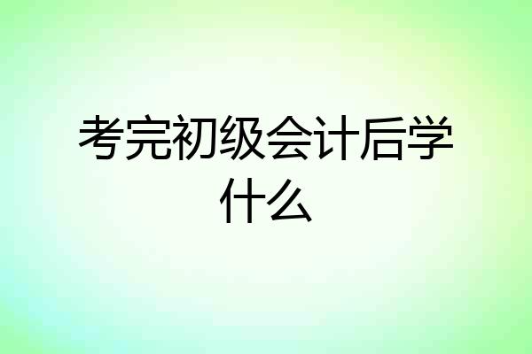 考完初级会计后学什么