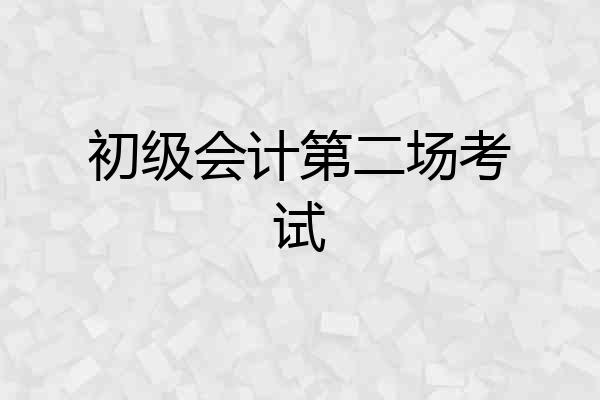 初级会计第二场考试