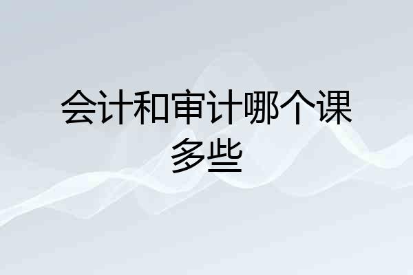 会计和审计哪个课多些