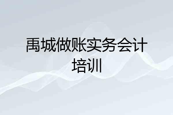 禹城做账实务会计培训