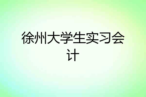 徐州大学生实习会计