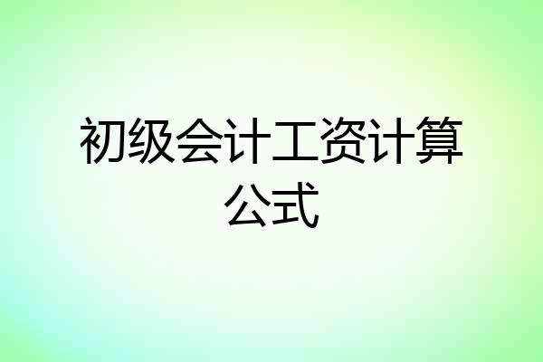 初级会计工资计算公式