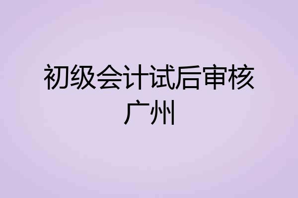 初级会计试后审核广州