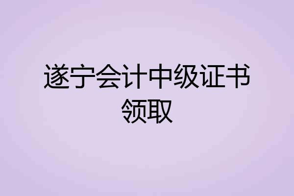 遂宁会计中级证书领取