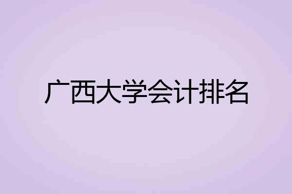 广西大学会计排名