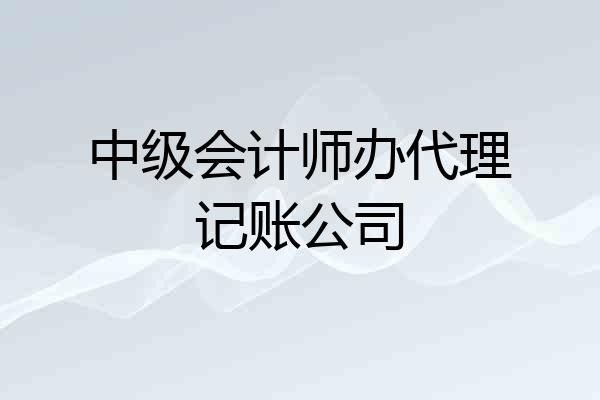 中级会计师办代理记账公司