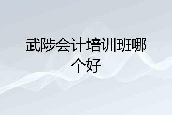 武陟会计培训班哪个好