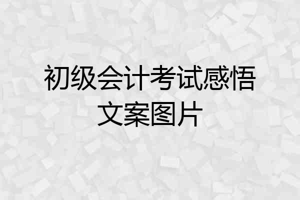 初级会计考试感悟文案图片